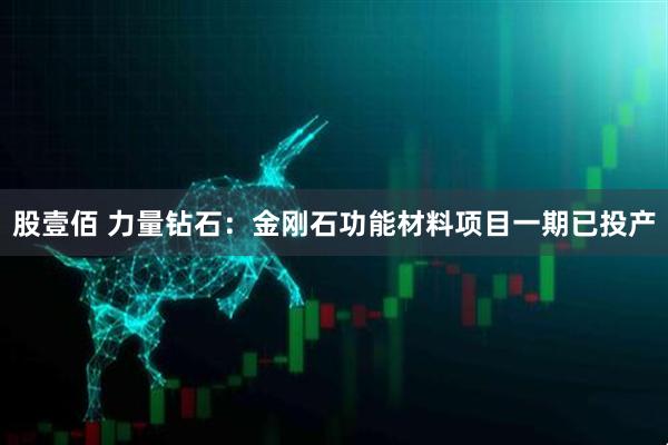 股壹佰 力量钻石：金刚石功能材料项目一期已投产