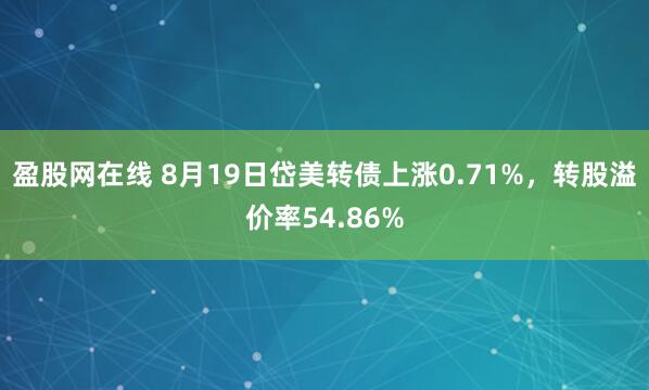 盈股网在线 8月19日岱美转债上涨0.71%，转股溢价率54.86%