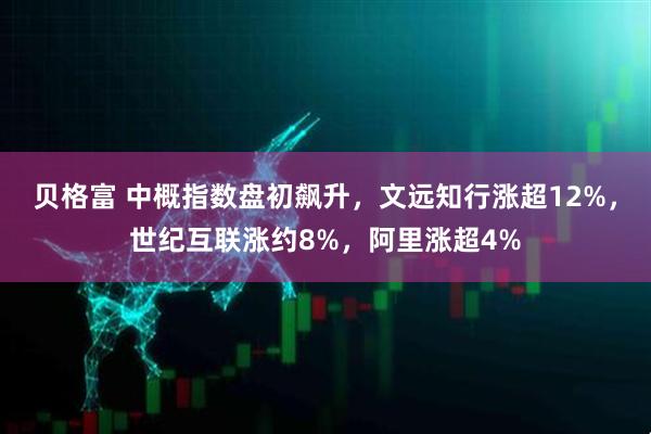 贝格富 中概指数盘初飙升，文远知行涨超12%，世纪互联涨约8%，阿里涨超4%