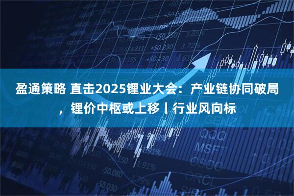 盈通策略 直击2025锂业大会：产业链协同破局，锂价中枢或上移丨行业风向标